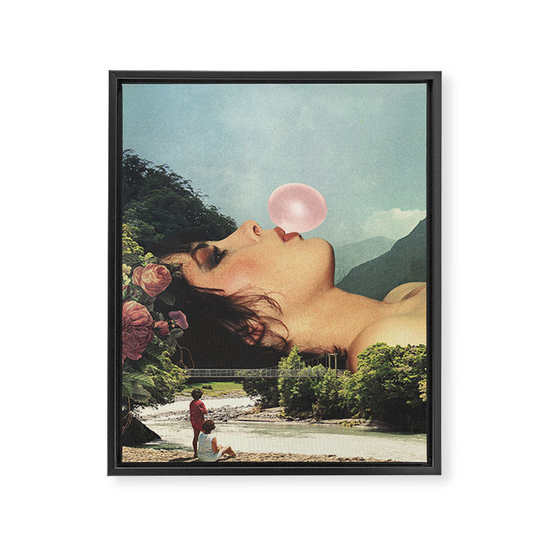 Bubble gum girl Framed Canvas Print Gallery Image 8