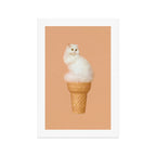 Cat Ice Cream - Peach Art Print Gallery Image 1