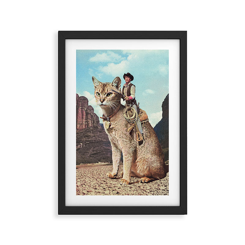 Cat Lone Ranger Framed Art Print Gallery Image 2
