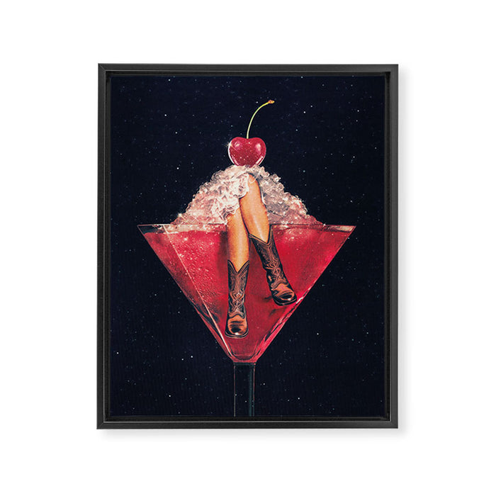 Cherry Cowgirl Margarita Framed Canvas Print Gallery Image 1