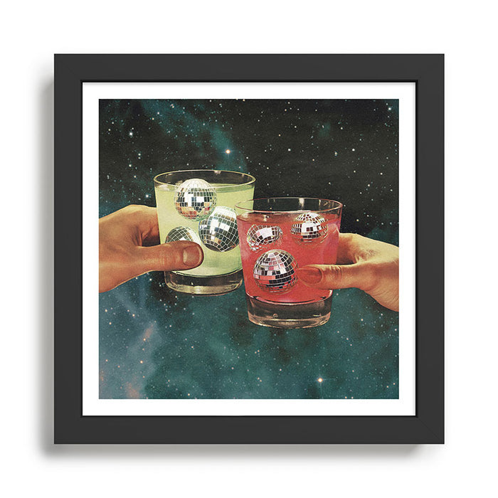 Cosmic Cheers - Disco Ball Margarita Framed Art Print Gallery Image 1