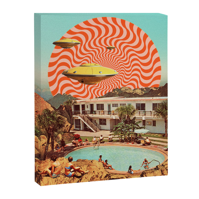 Cosmic UFO Pool Party Canvas Print Gallery Image 1