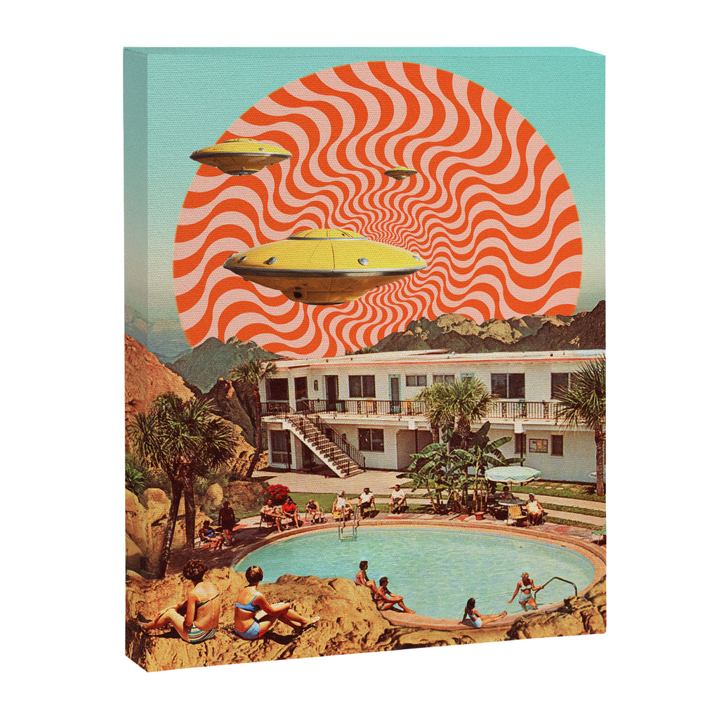 Cosmic UFO Pool Party Canvas Print Gallery Image 6