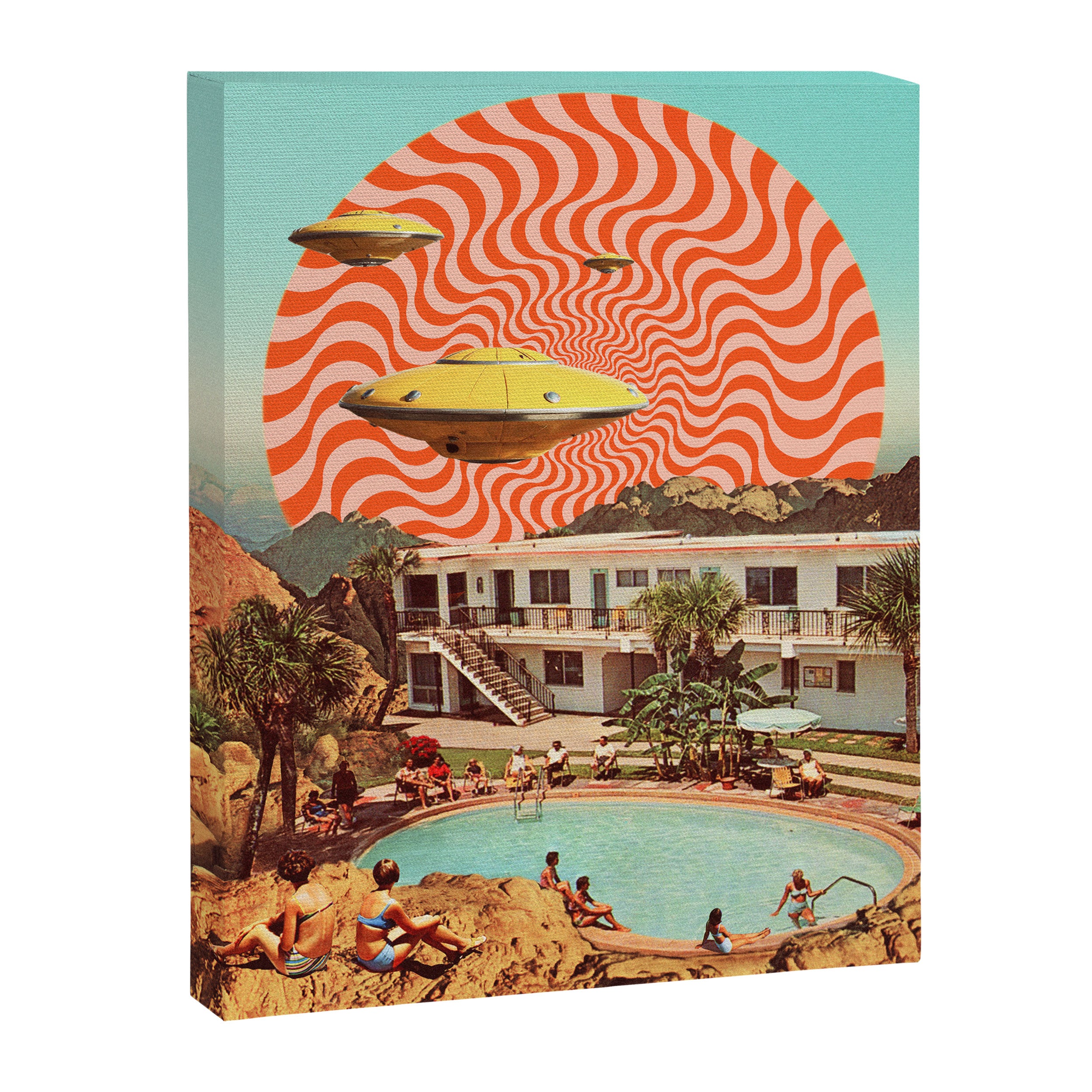 Cosmic UFO Pool Party Canvas Print Gallery Image 6