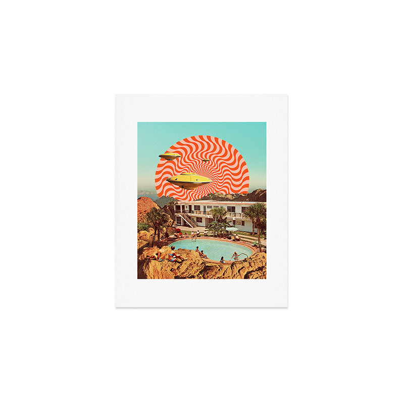 Cosmic UFO Pool Party Art Print Gallery Image 1