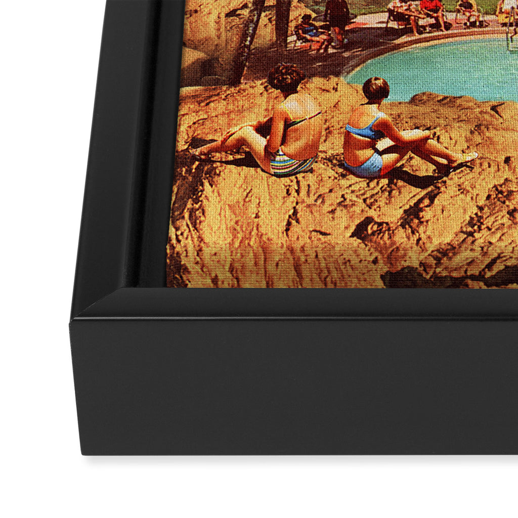 Cosmic UFO Pool Party Framed Canvas Print Gallery Image 3