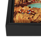 Cosmic UFO Pool Party Framed Canvas Print Gallery Image 3