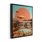 Cosmic UFO Pool Party Framed Canvas Print Gallery Image 2