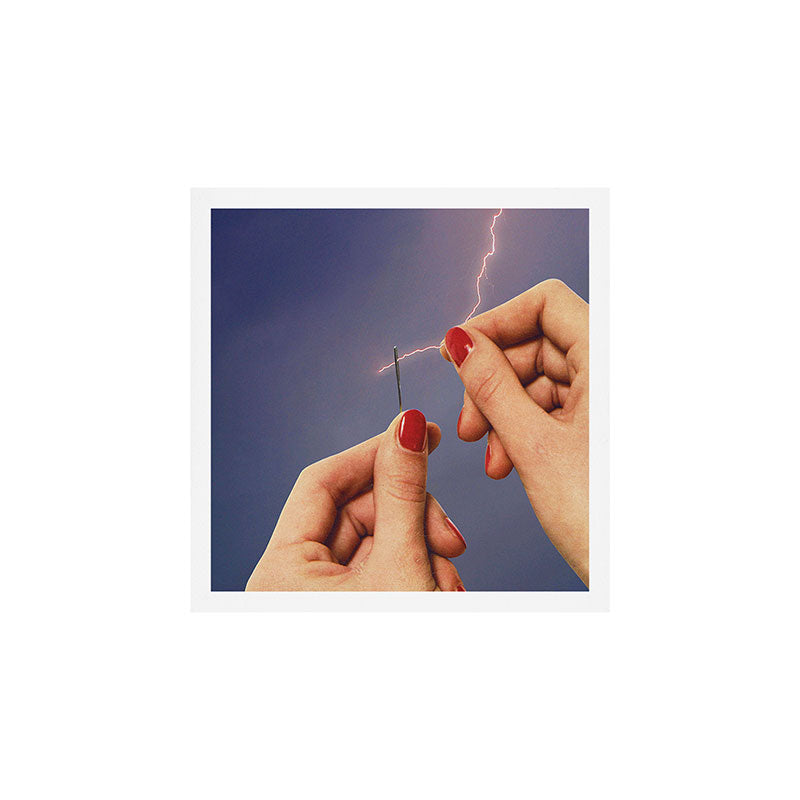 Elysian thread - Sewing hands/thunder & lighting Art Print Gallery Image 1