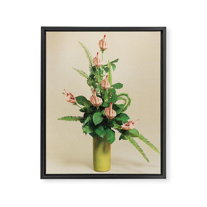 F U Bouquet - Rude Plant / Middle finger Framed Canvas Print Gallery Image 1