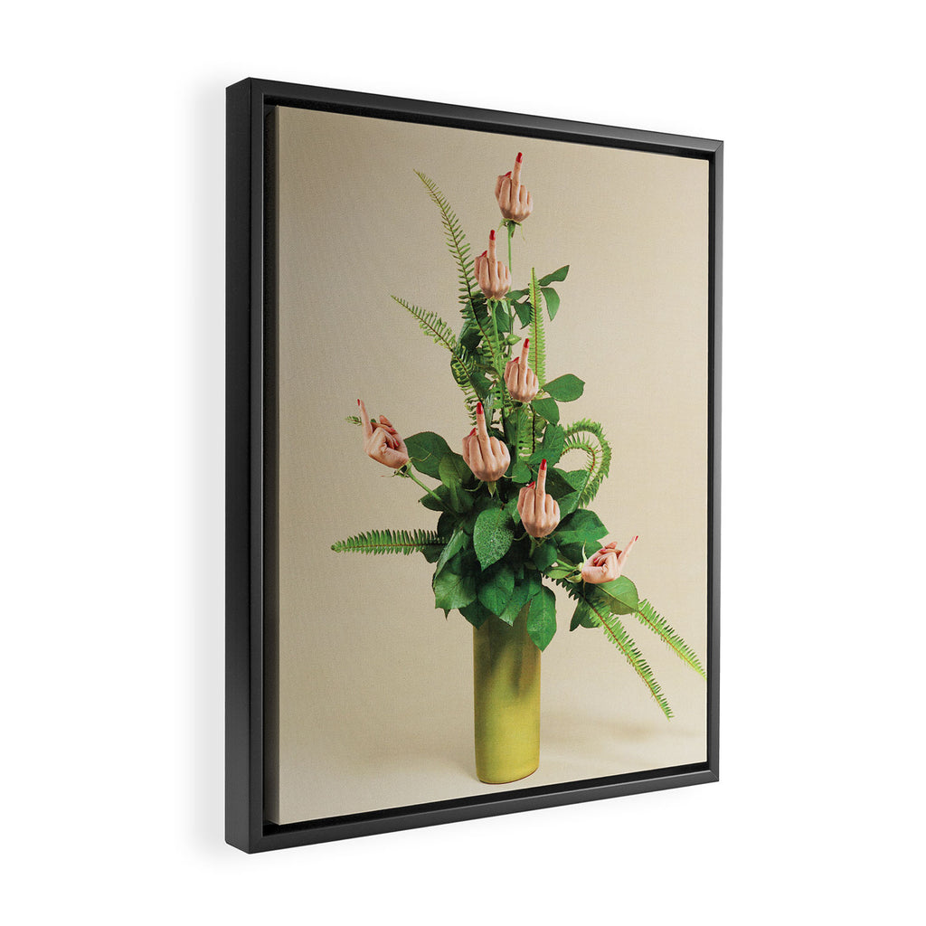 F U Bouquet - Rude Plant / Middle finger Framed Canvas Print Gallery Image 2