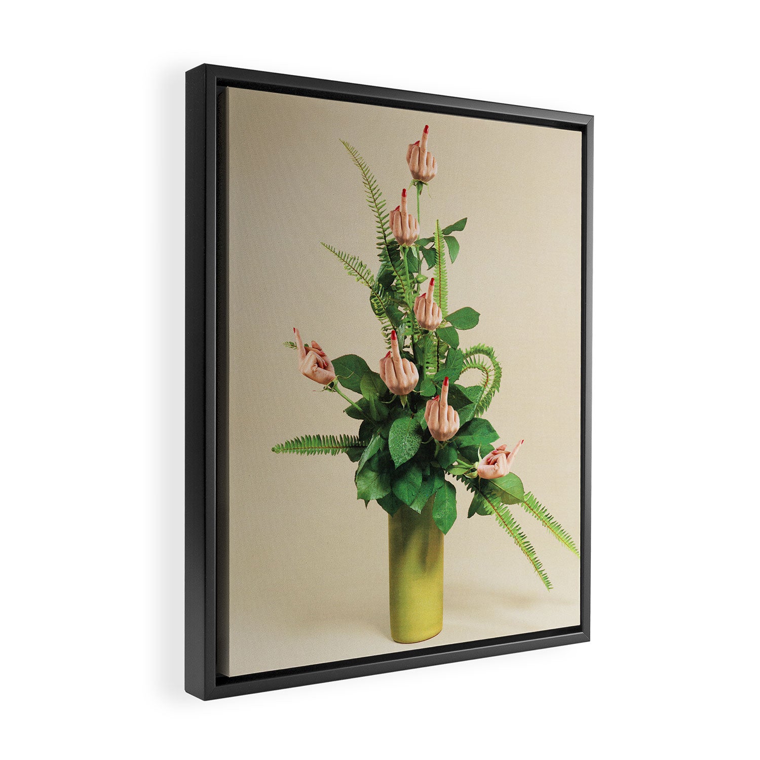 F U Bouquet - Rude Plant / Middle finger Framed Canvas Print Gallery Image 2