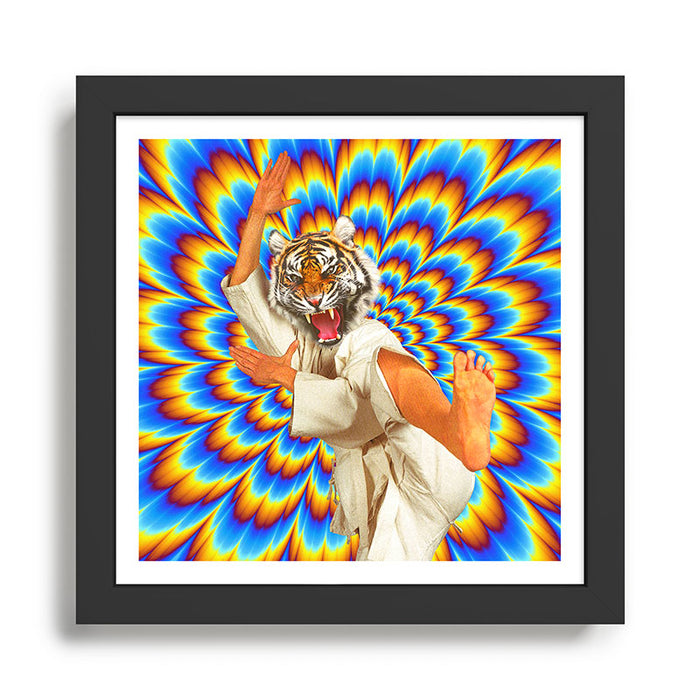 Fighting Tiger - Optical illusion  Framed Art Print Gallery Image 1