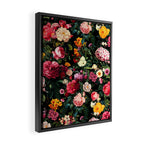 Floral D - Red, Pink, Yellow, Green, Black Baroque Floral Blossom Framed Canvas Print Gallery Image 2