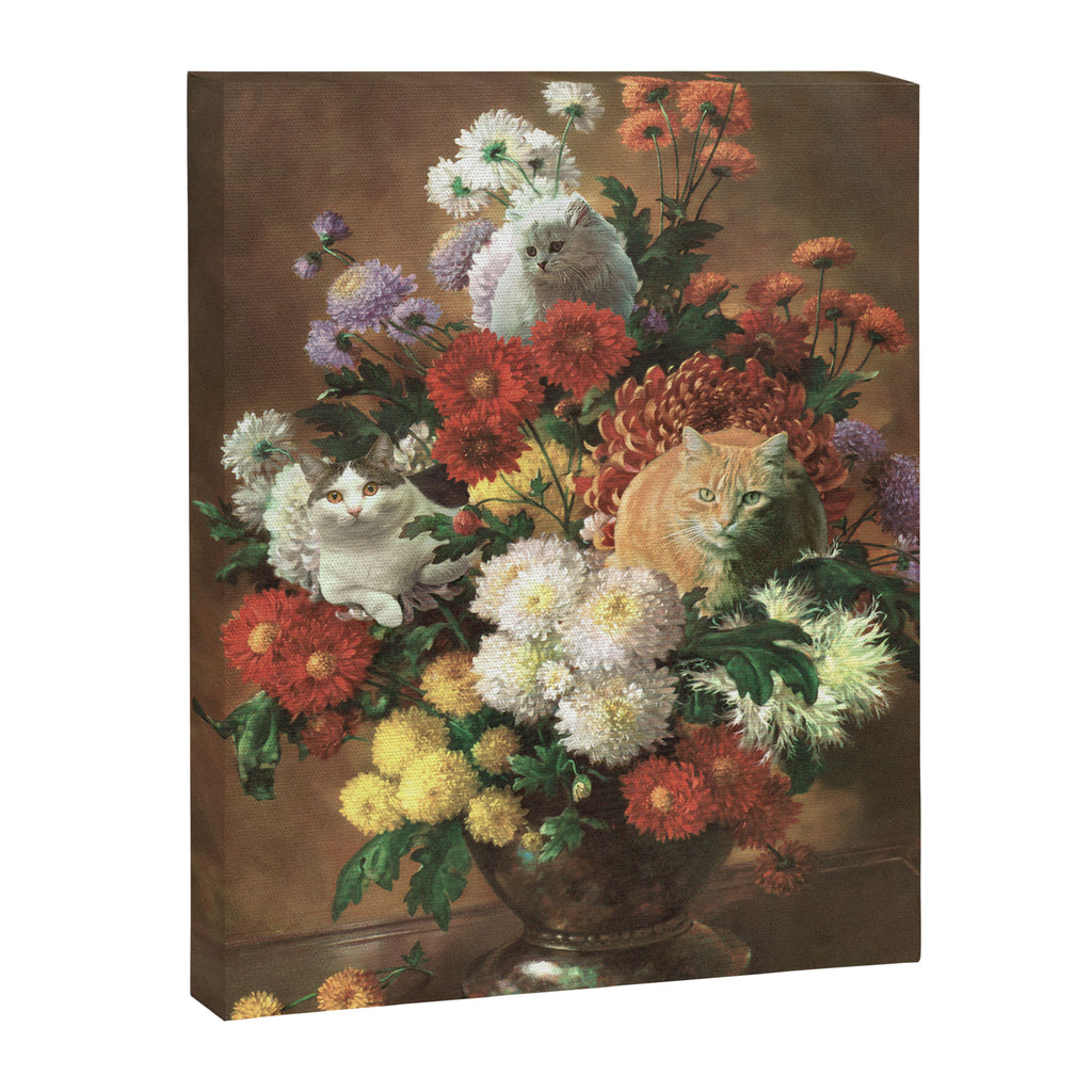 Flower Cats - Botanical cat arrangement Canvas Print Gallery Image 6