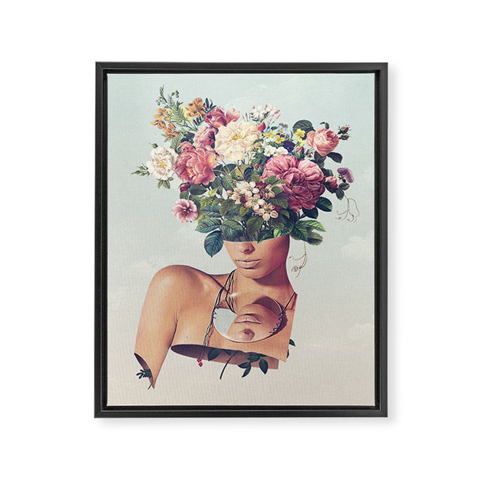 Flower-ism - Bouquet Pot Head Framed Canvas Print Gallery Image 1
