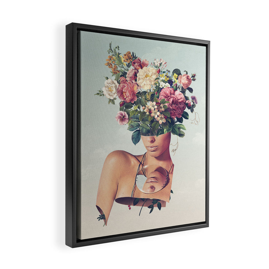 Flower-ism - Bouquet Pot Head Framed Canvas Print Gallery Image 2