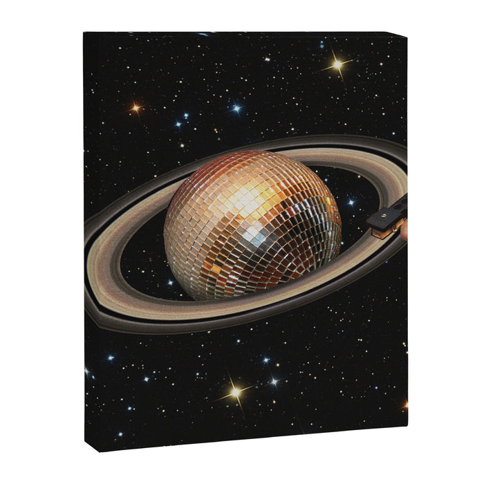 Galactic DJ II - Saturn Disco Ball Canvas Print Gallery Image 1