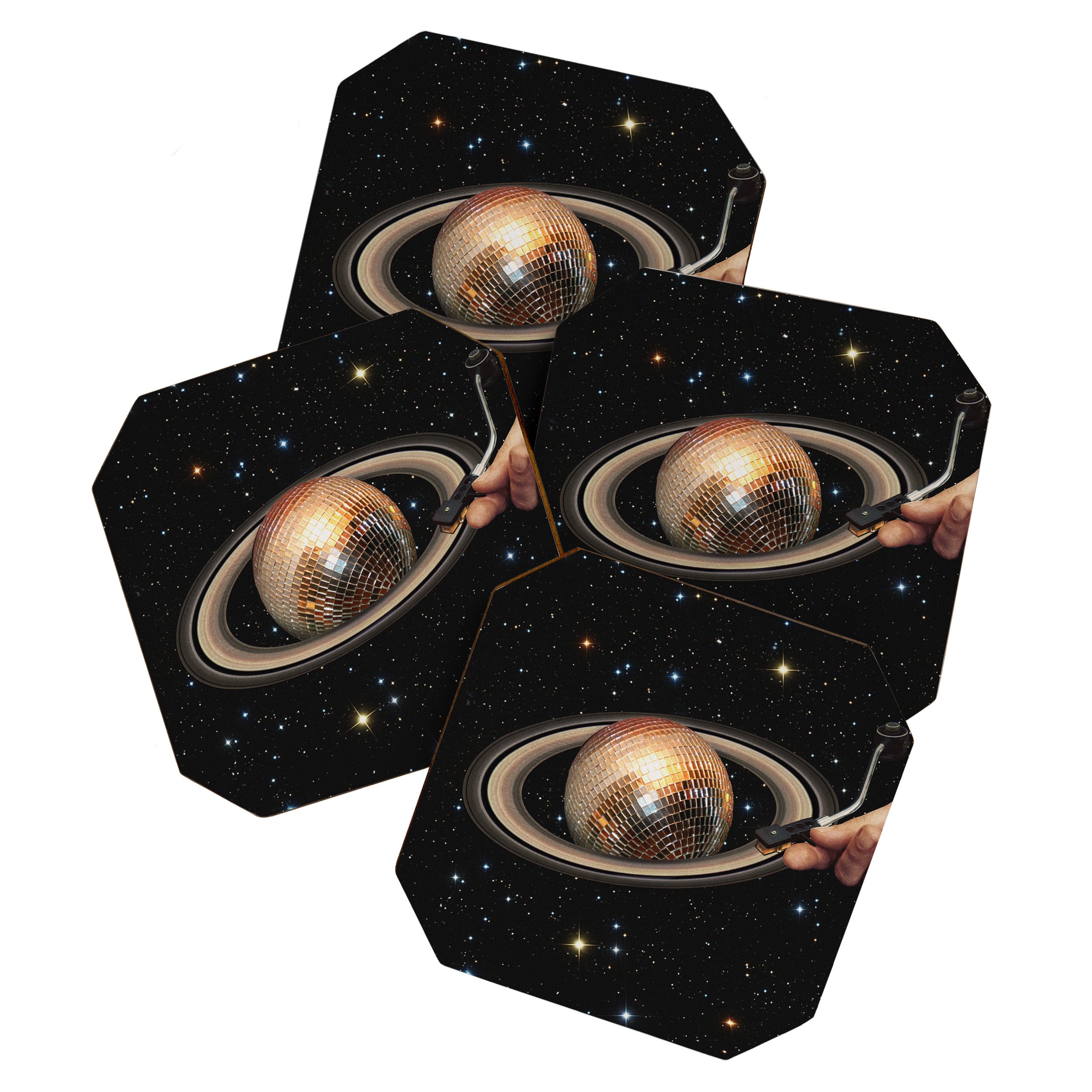 Galactic DJ II - Saturn Disco Ball Coaster Gallery Image 1