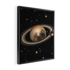 Galactic DJ II - Saturn Disco Ball Framed Canvas Print Gallery Image 2