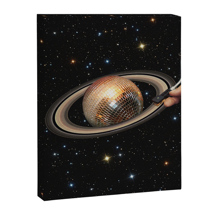 Galactic DJ II - Saturn Disco Ball P Canvas Print Gallery Image 1