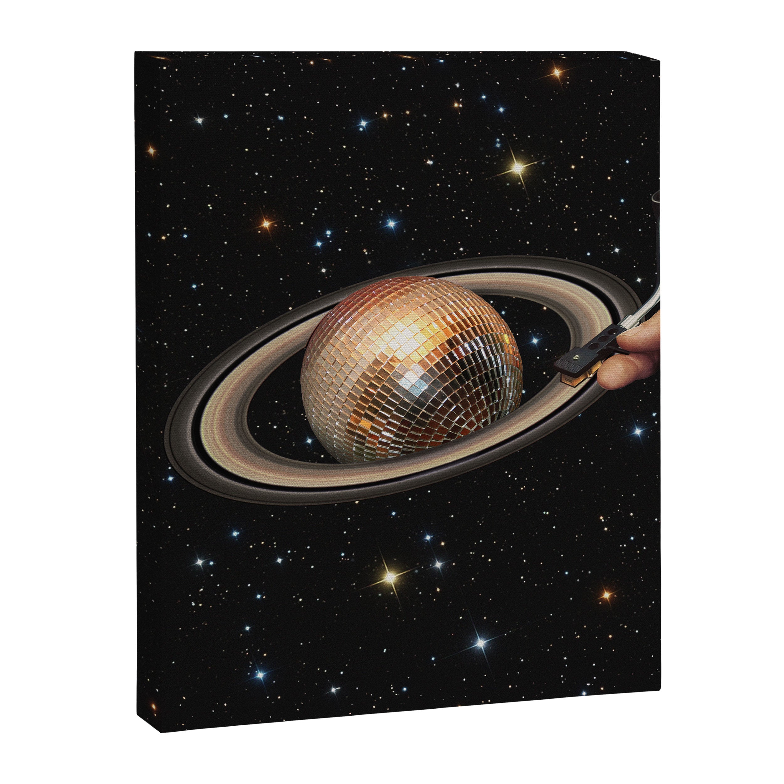 Galactic DJ II - Saturn Disco Ball P Canvas Print Gallery Image 6