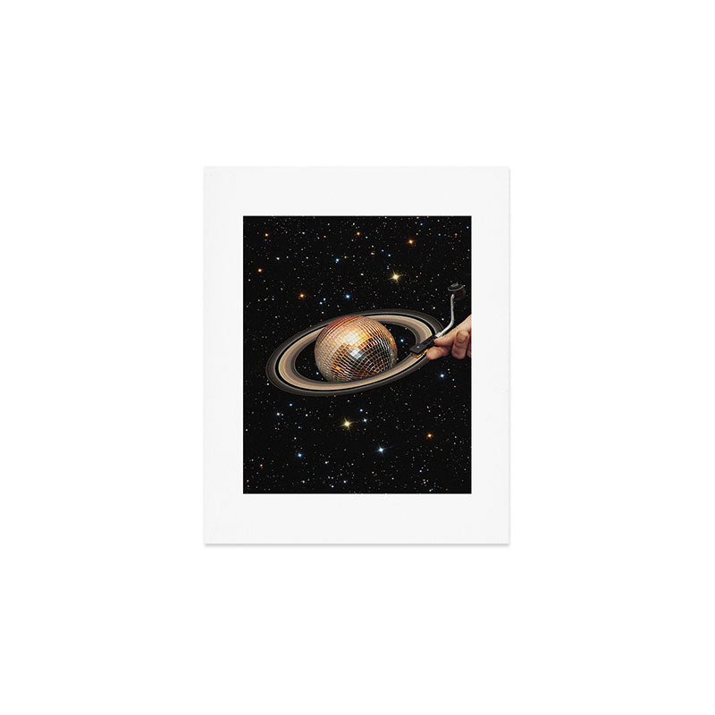 Galactic DJ II - Saturn Disco Ball P Art Print Gallery Image 1