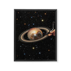 Galactic DJ II - Saturn Disco Ball P Framed Canvas Print Gallery Image 6