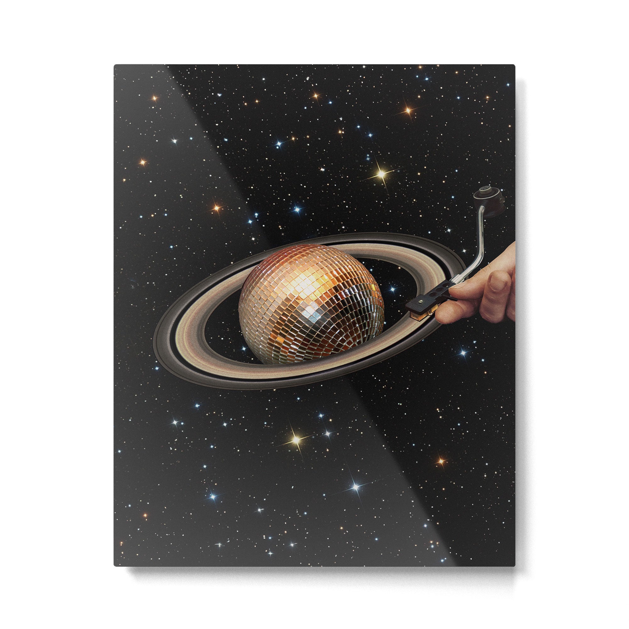 Galactic DJ II - Saturn Disco Ball P Metal Print Gallery Image 4