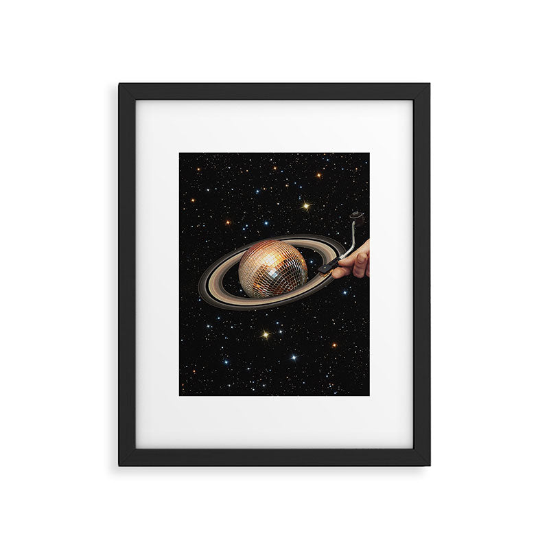 Galactic DJ II - Saturn Disco Ball P Framed Art Print Gallery Image 4