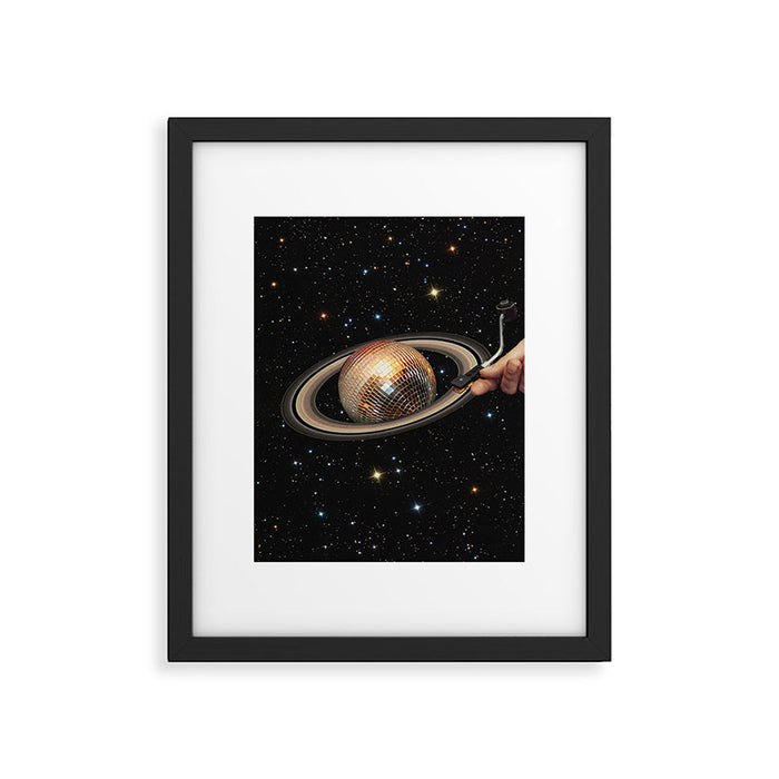 Galactic DJ II - Saturn Disco Ball P Framed Art Print Gallery Image 1