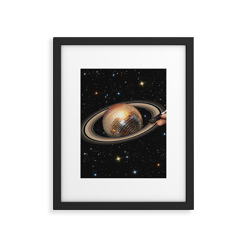 Galactic DJ II - Saturn Disco Ball Framed Art Print Gallery Image 4