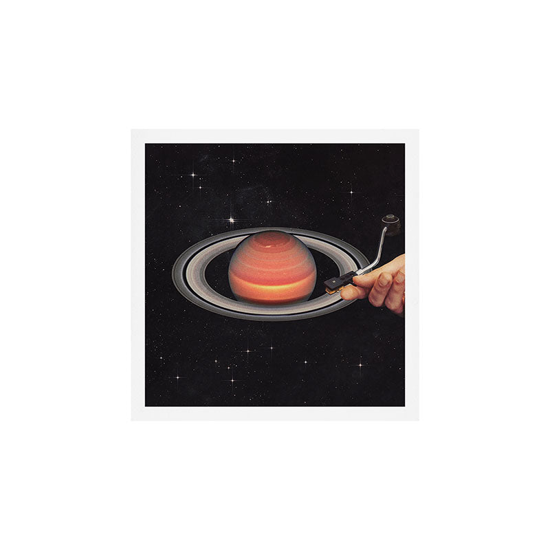 Galactic DJ - Vinyl Saturn Turntable Art Print Gallery Image 1