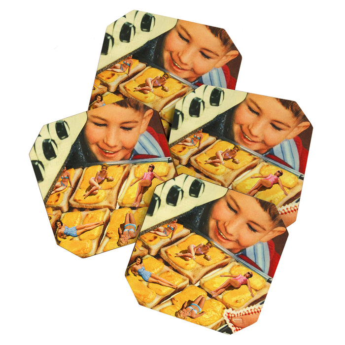 Girls on toast - Grilled Cheese Tan Coaster Gallery Image 1