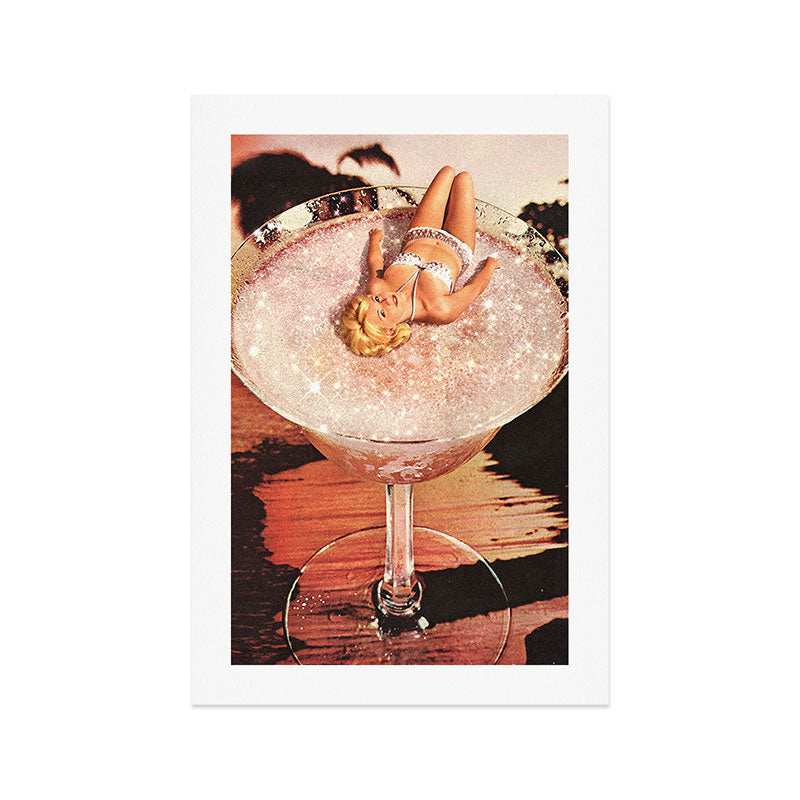Glitter Pink Margarita Art Print Gallery Image 1