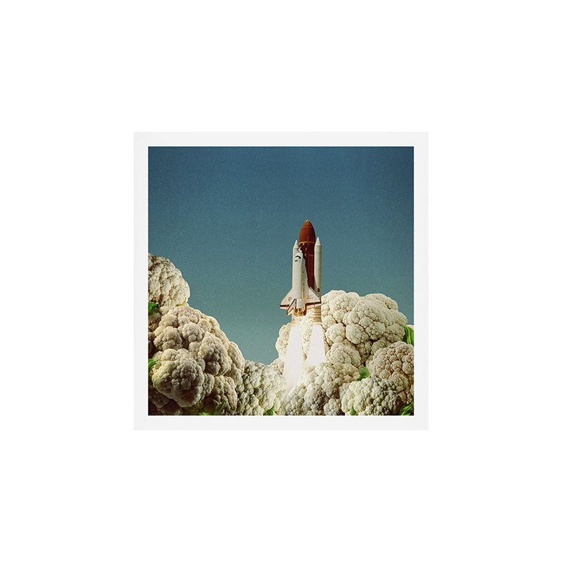 Houston we have cauliflower - Rocket take-off Art Print Gallery Image 1
