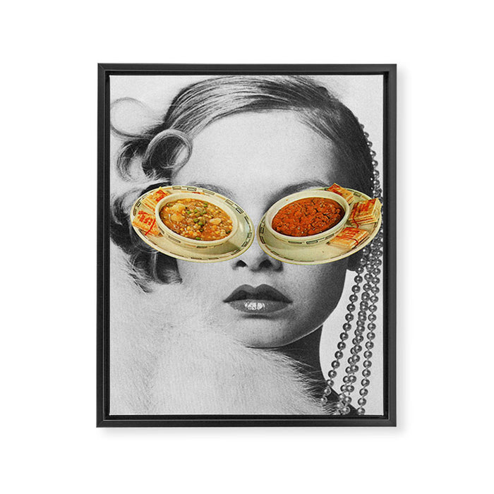 Hungry Eyes - Soup Sunglasses Framed Canvas Print Gallery Image 1