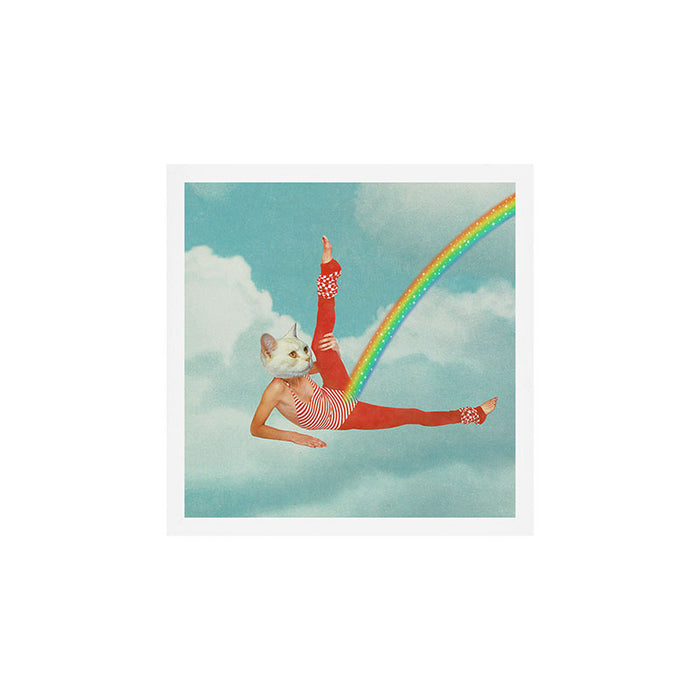 Kitty Cat's Rainbow Workout - Retro Cat Art Print Gallery Image 1