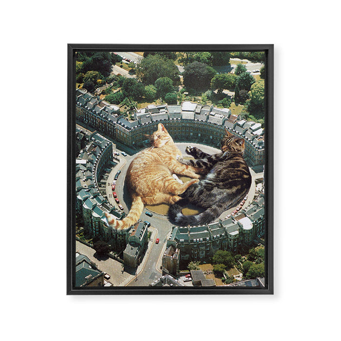 Lazy Cats Roundabout  Framed Canvas Print Gallery Image 1