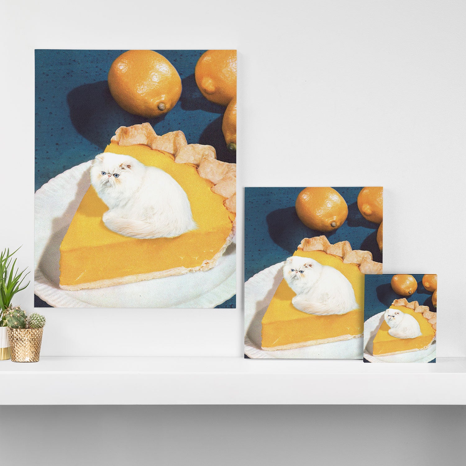 Lemon Meow Pie - Cat Meringue Canvas Print Gallery Image 3