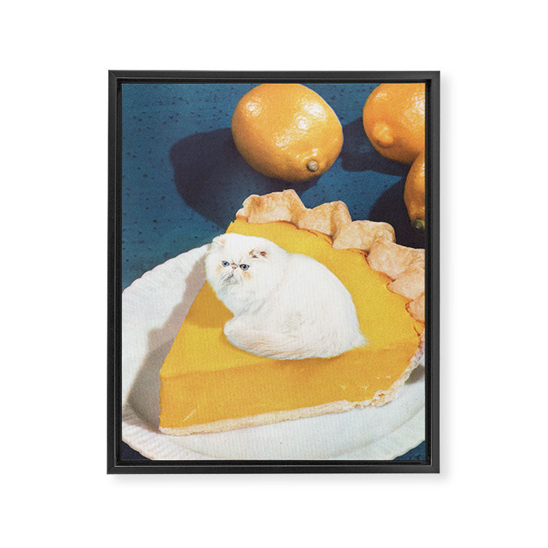 Lemon Meow Pie - Cat Meringue Framed Canvas Print Gallery Image 8