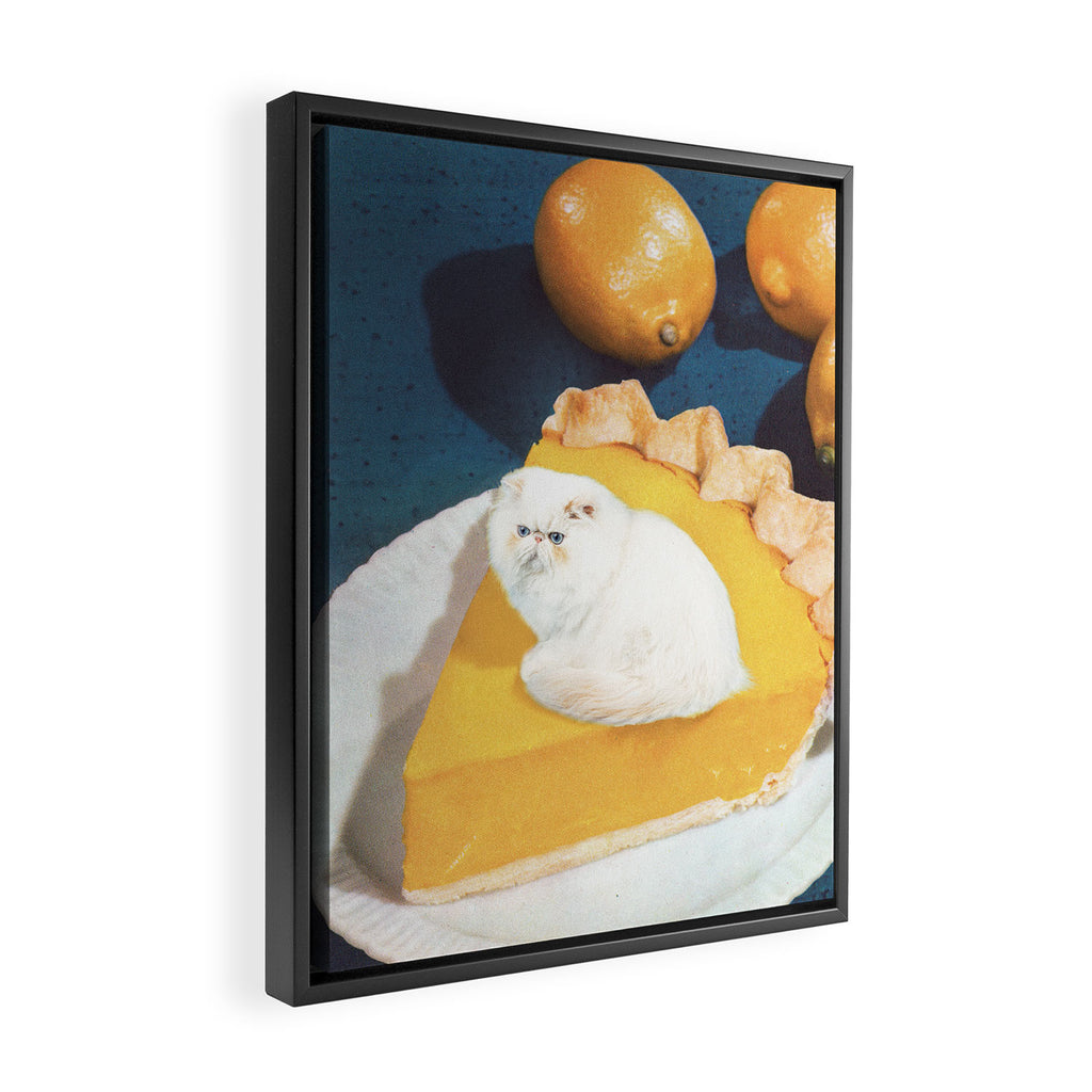 Lemon Meow Pie - Cat Meringue Framed Canvas Print Gallery Image 2