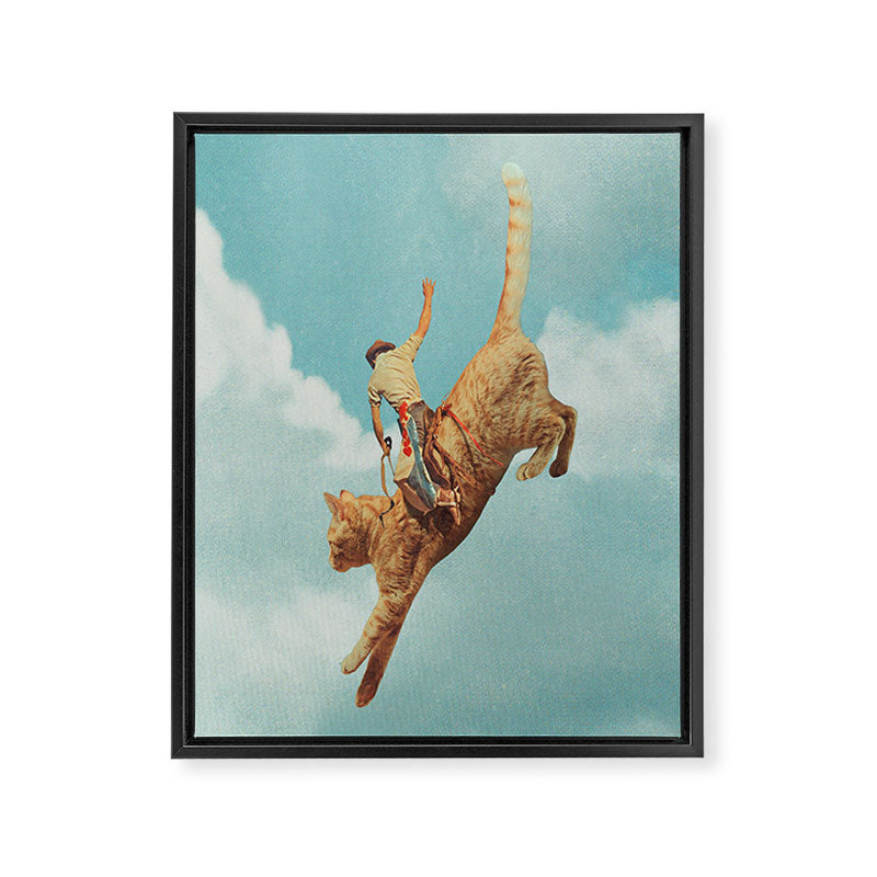 Meehaw - Rodeo Cat Bronc Framed Canvas Print Gallery Image 8