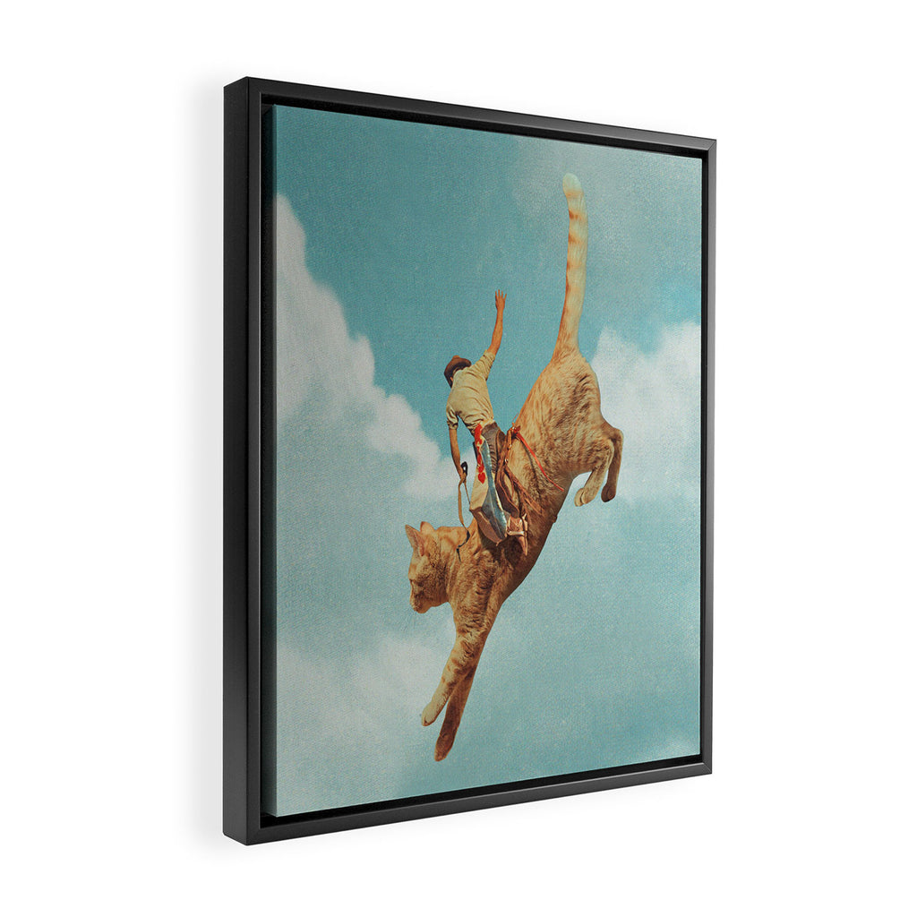 Meehaw - Rodeo Cat Bronc Framed Canvas Print Gallery Image 2