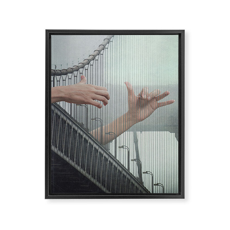 Melodic Bridge - Harp Framed Canvas Print Gallery Image 6