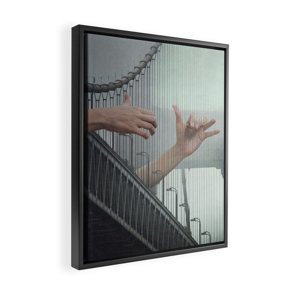 Melodic Bridge - Harp Framed Canvas Print Gallery Image 2