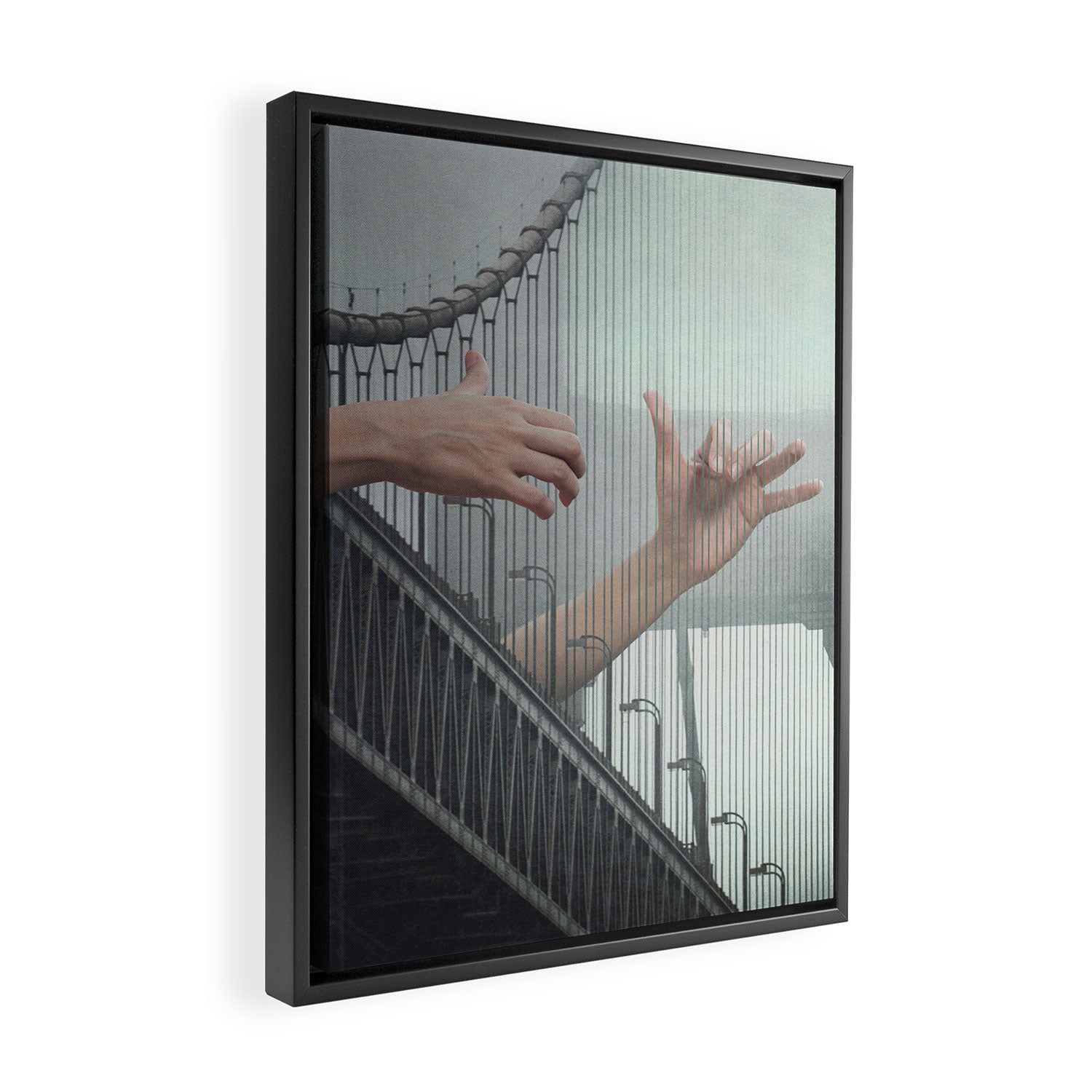 Melodic Bridge - Harp Framed Canvas Print Gallery Image 2