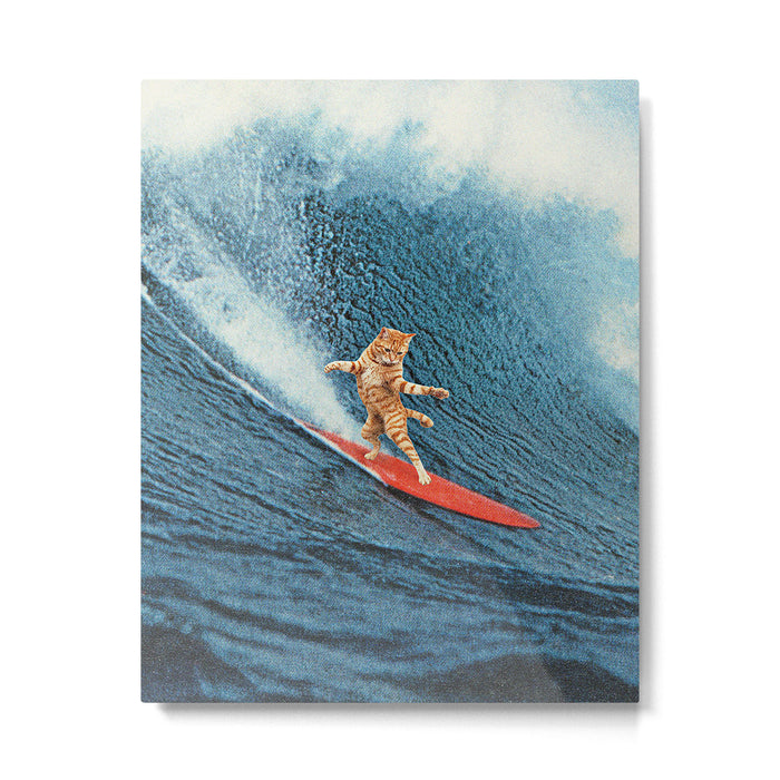 Meowmi Vice - Ginger Cat Surfing Metal Print Gallery Image 1
