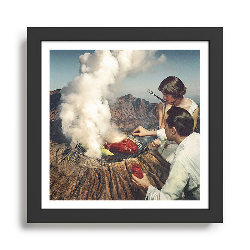 On a Good Day - Volcano BBQ Framed Art Print Gallery Image 1