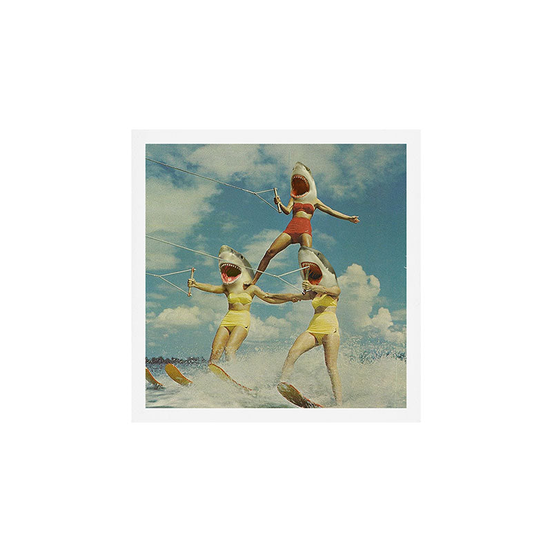 On Evil Beach - Shark Attack Art Print Gallery Image 1